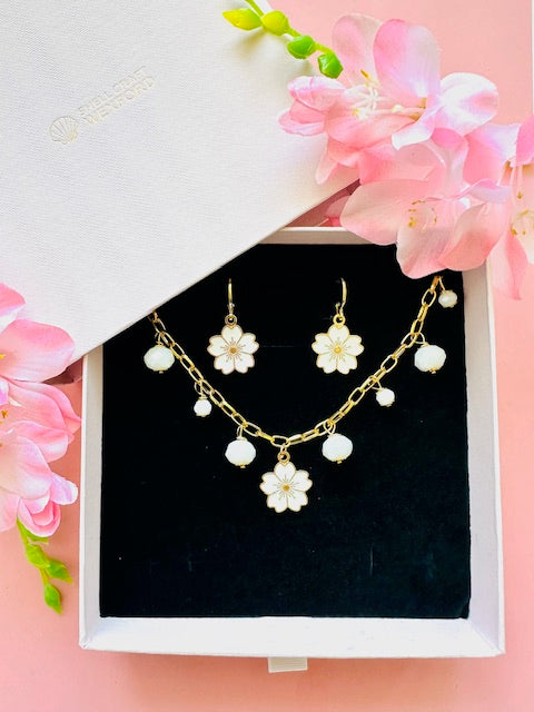 "Cherry Blossom" Bracelet & Earring Set