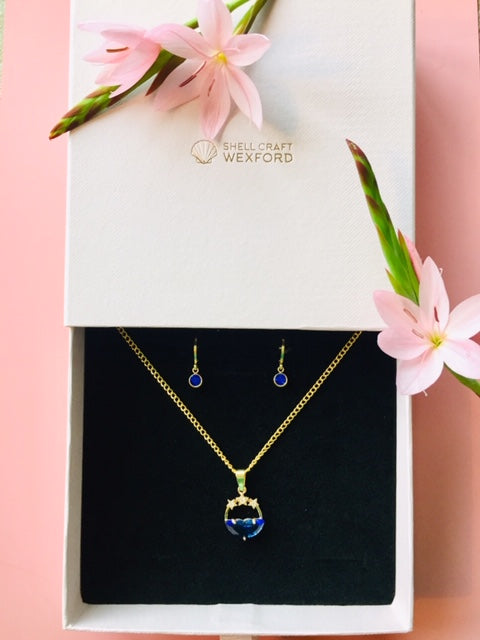 Necklace Set "Stars Over The Ocean" in blue