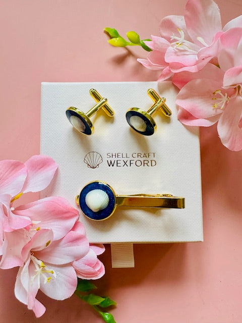 Cufflinks & Tie Pin Set - Blue
