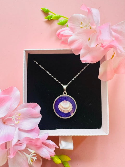 Purple Tide Seashell Necklace