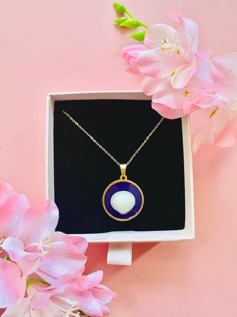 Purple Tide Seashell Necklace