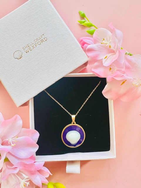 Purple Tide Seashell Necklace