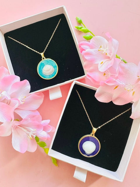 Purple Tide Seashell Necklace