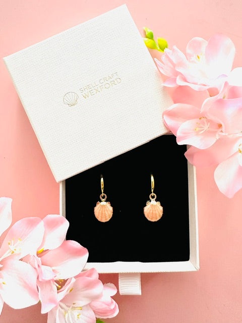 Pink Seashell Drop Earrings